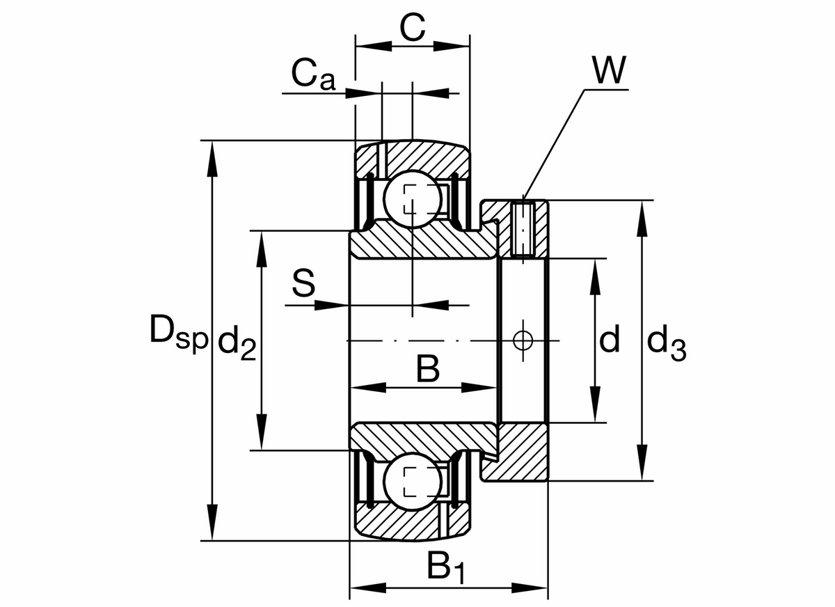 Радиальный закрепляемый шарикоподшипник INA GRA104-XL-NPP-B-AS2/V