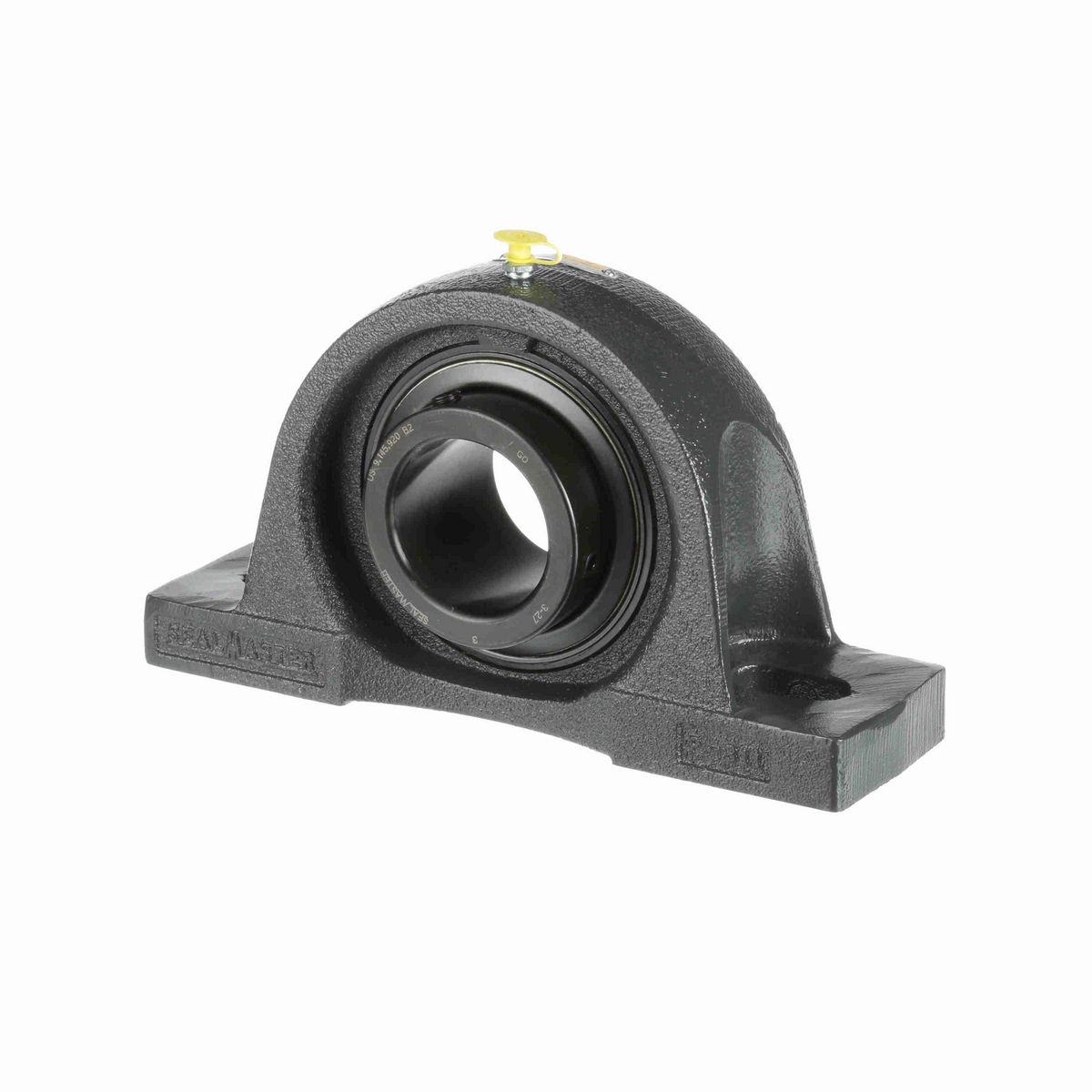 Sealmaster Mounted Cast Iron Two Bolt Pillow Block Ball Bearing - 52100 Bearing Steel, Black Oxided - Setscrew Lock - Air Handling Housing Fit, Noise Tested - MP-27 CXU