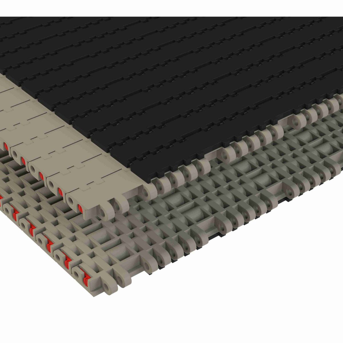 Rexnord 7705 RubberTop® Straight Running RubberTop®, Material: Grey Tough Composite, Width: 30in, Pitch: 1in - 10324648