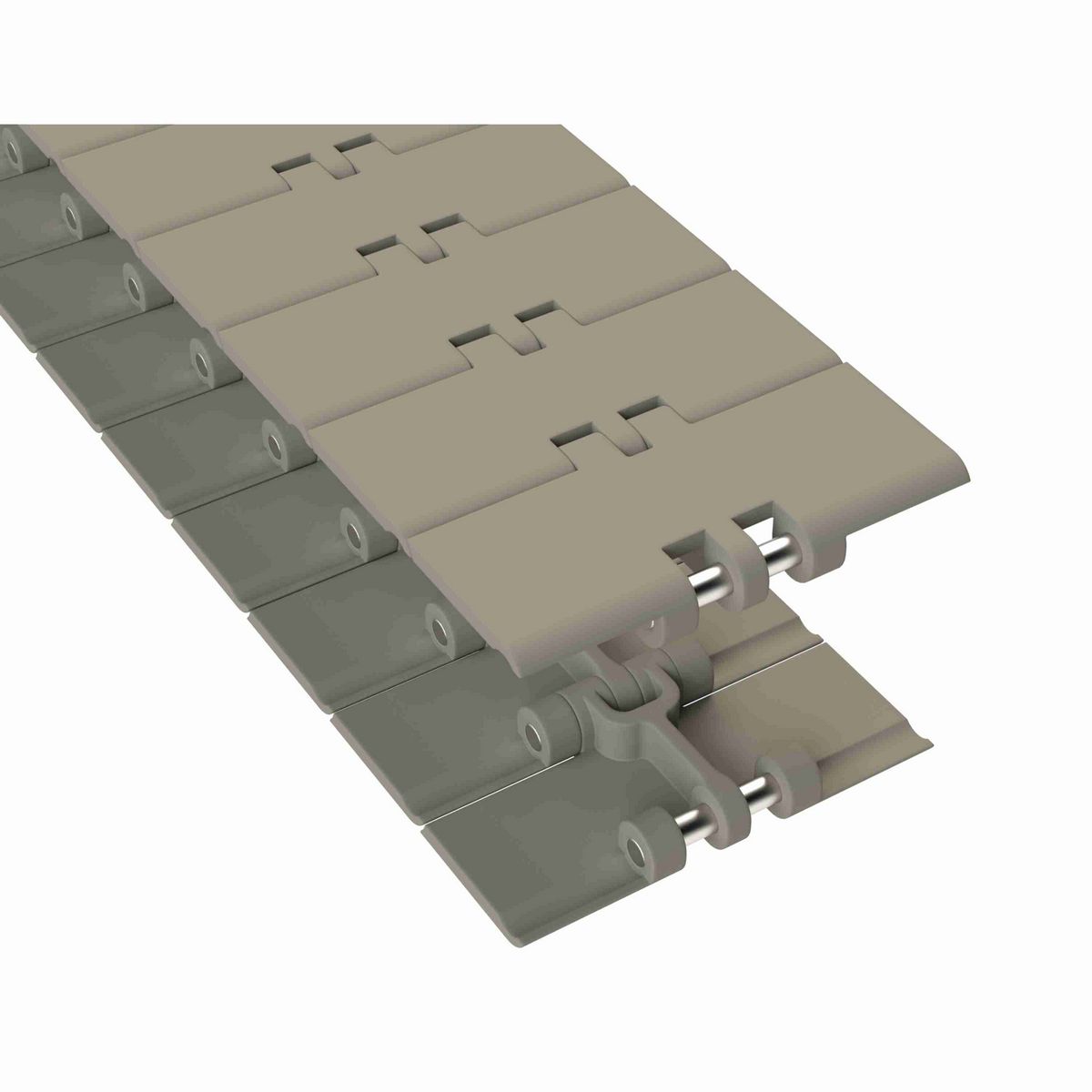 Rexnord 820 Straight Running Solid Top, Material: Extreme Chemical Resistant (Grey), Width: 4in, Pitch: 1.5in - 81428601