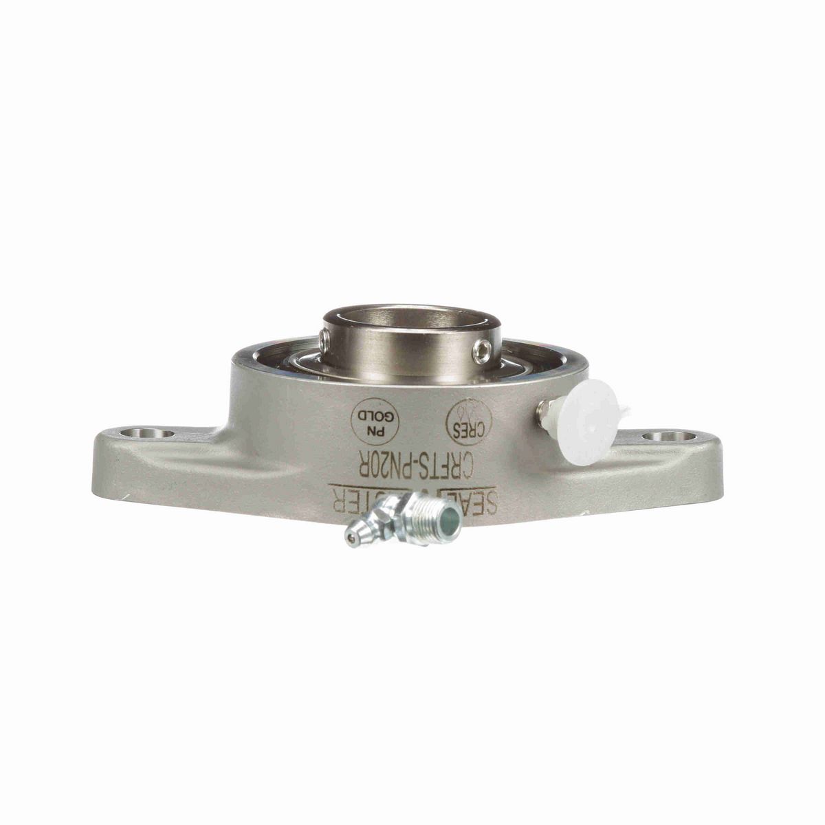 Sealmaster Mounted Stainless Steel Two Bolt Flange Ball Bearing - 52100 Bearing Steel, Phosphorus Nickel Coated - Setscrew Lock - Corrosion Resistant - CRFTS-PN20R