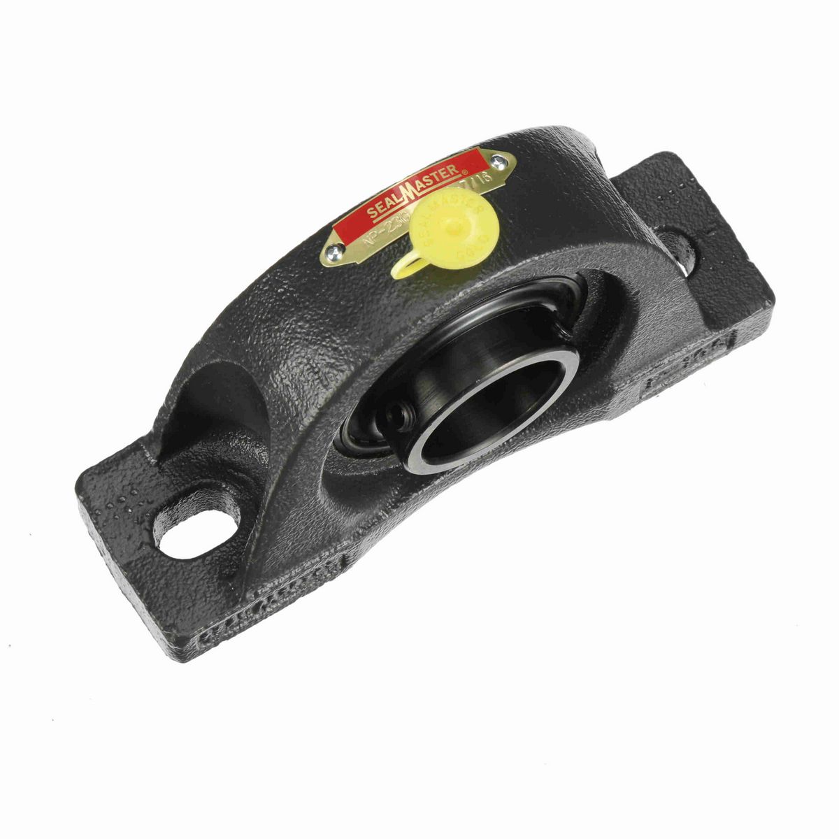 Sealmaster Mounted Cast Iron Two Bolt Pillow Block Ball Bearing - 52100 Bearing Steel, Black Oxided - Setscrew Lock - NP-23C