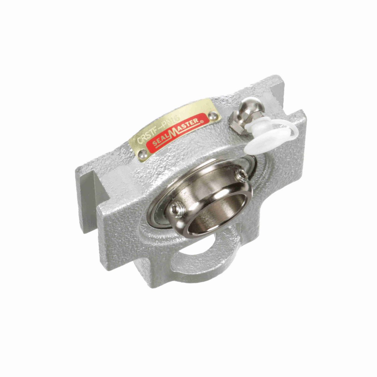 Sealmaster Mounted Flouropolymer Coated Cast Iron Wide Slot Take Up Ball Bearing - 52100 Bearing Steel, Phosphorus Nickel Coated - Setscrew Lock - Corrosion Resistant - CRSTF-PN16