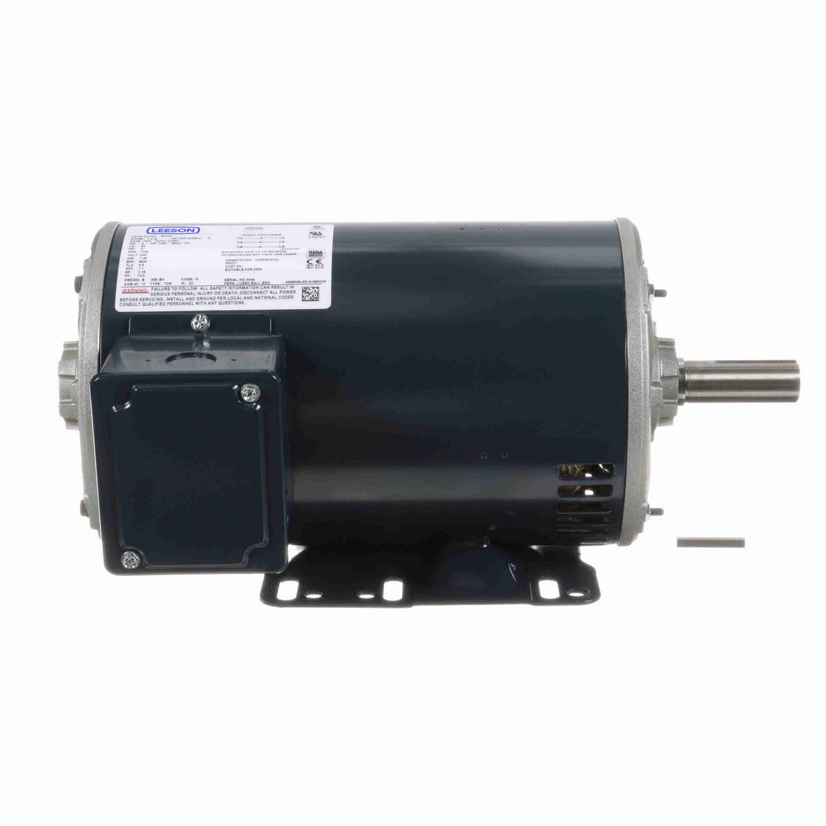 LEESON General Purpose Motor, 2 HP, 3 Ph, 60 Hz, 208 V, 1800 RPM, 145T Frame, DP - E903A