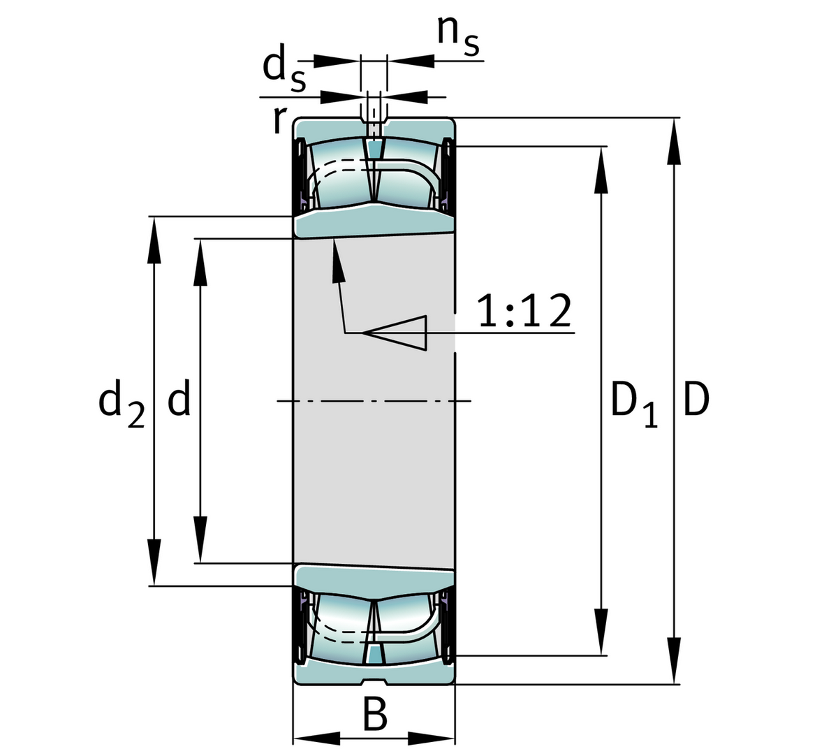 Радиальный сферический роликоподшипник FAG WS22216-E1-XL-K-2RSR-C3