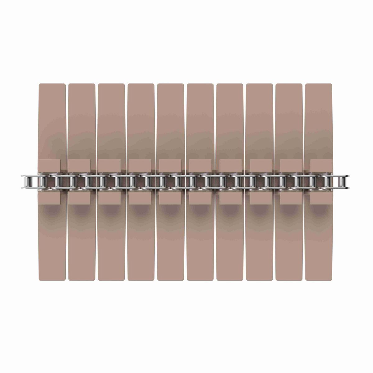 Rexnord 1873TAB Side-flexing Solid Top, Material: Tan Low Friction, Width: 10in, Pitch: 1.5in - LF1873SSK10