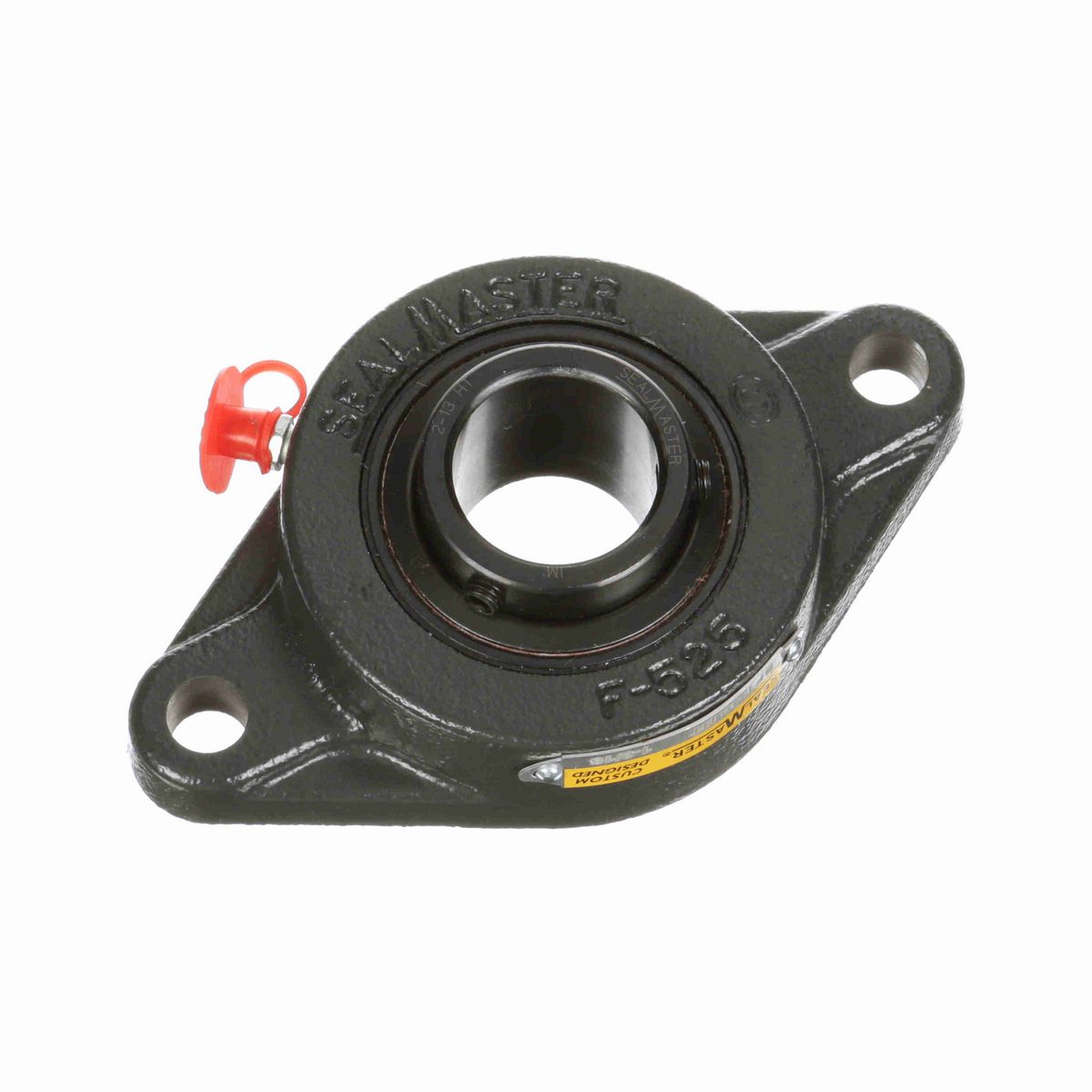 Sealmaster Mounted Cast Iron Two Bolt Flange Ball Bearing - 52100 Bearing Steel, Black Oxided - Setscrew Lock - High Temperature - SFT-19 HT