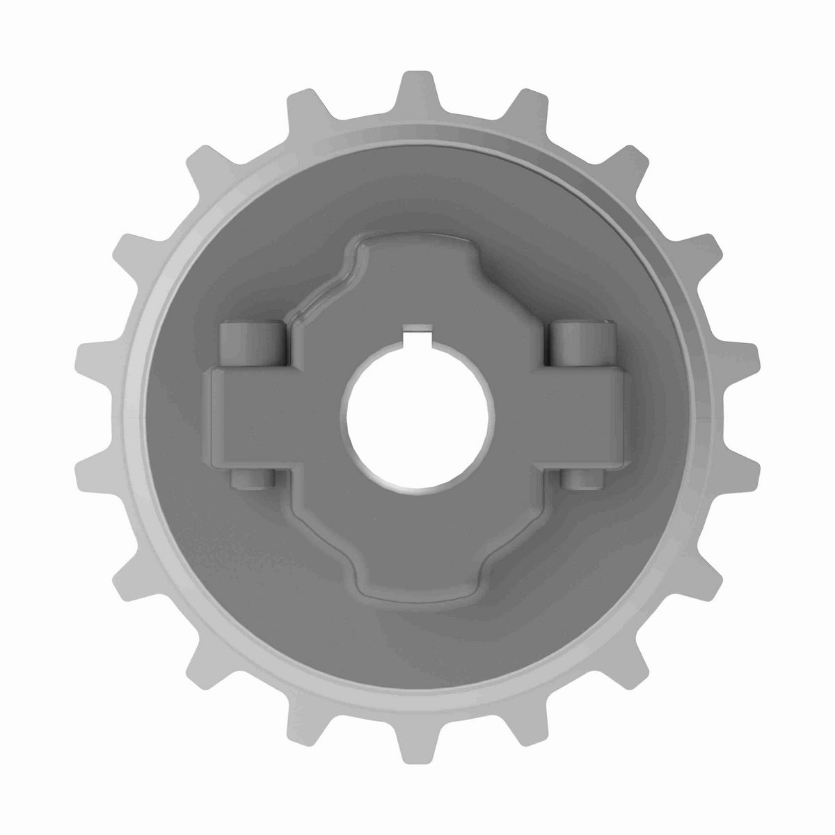 Rexnord 7700 Series Split Cast Stainless Steel Sprocket and a 18 Teeth with 1-1/4in Round Shaft-Ready Bore with Keyway & Setscrew - 614-156-6