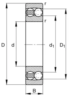 Самоустанавливающийся шариковый подшипник HGF 1308K