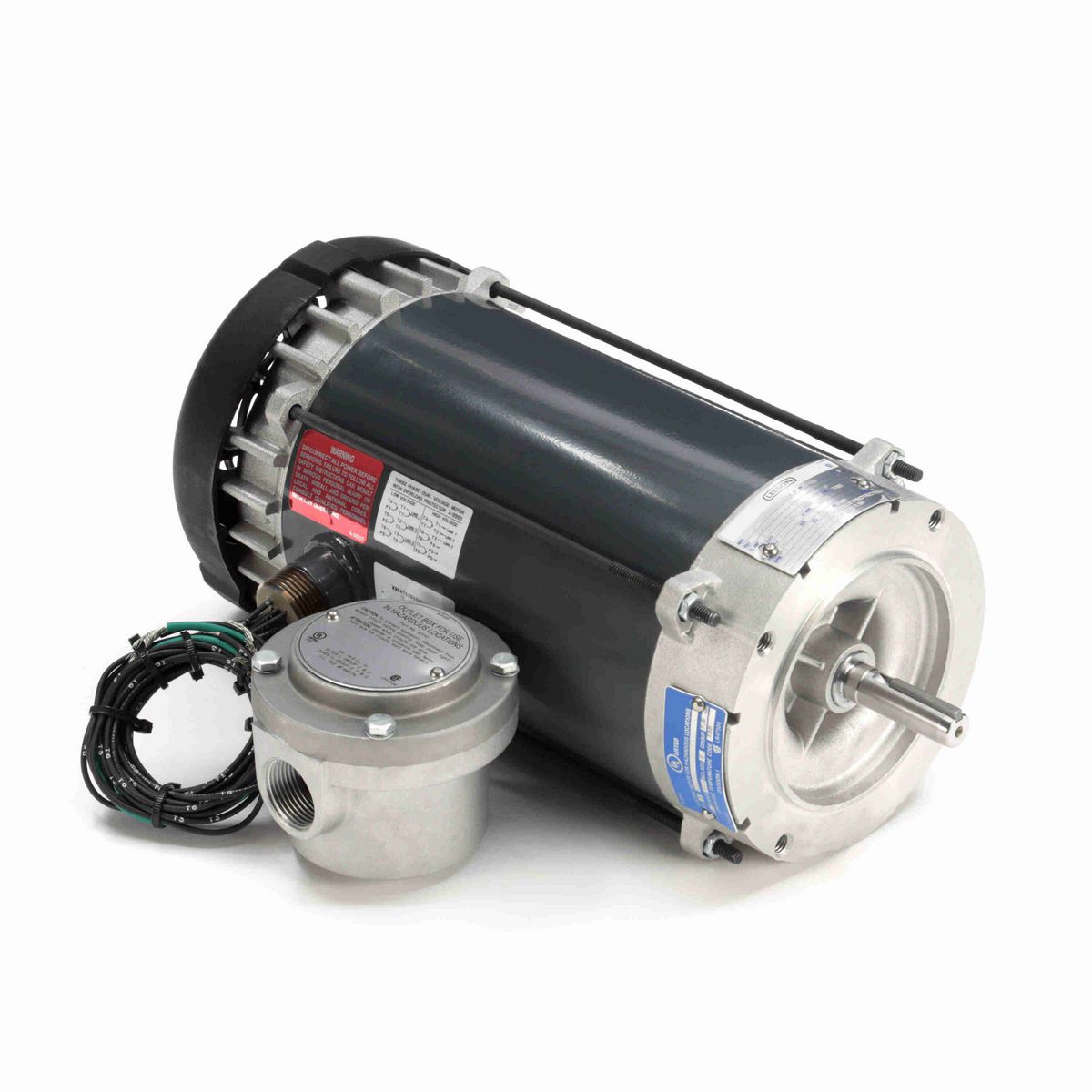 LEESON Explosion Proof Motor, 1.50 HP, 3 Ph, 60 Hz, 230/460 V, 1800 RPM, 56C Frame, EPFC - K2115A
