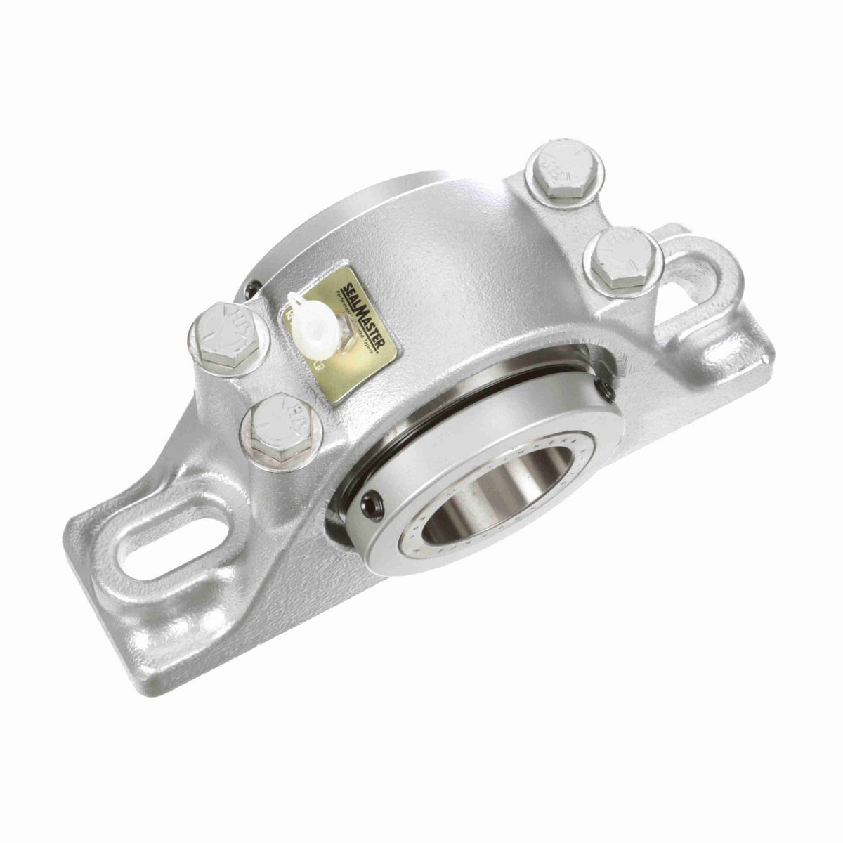 Sealmaster Mounted Flouropolymer Coated Cast Iron Two Bolt Pillow Block Tapered Roller - 52100 Bearing Steel - Double Collar Mount Lock - Corrosion Resistant - RPB 204-C2 CR