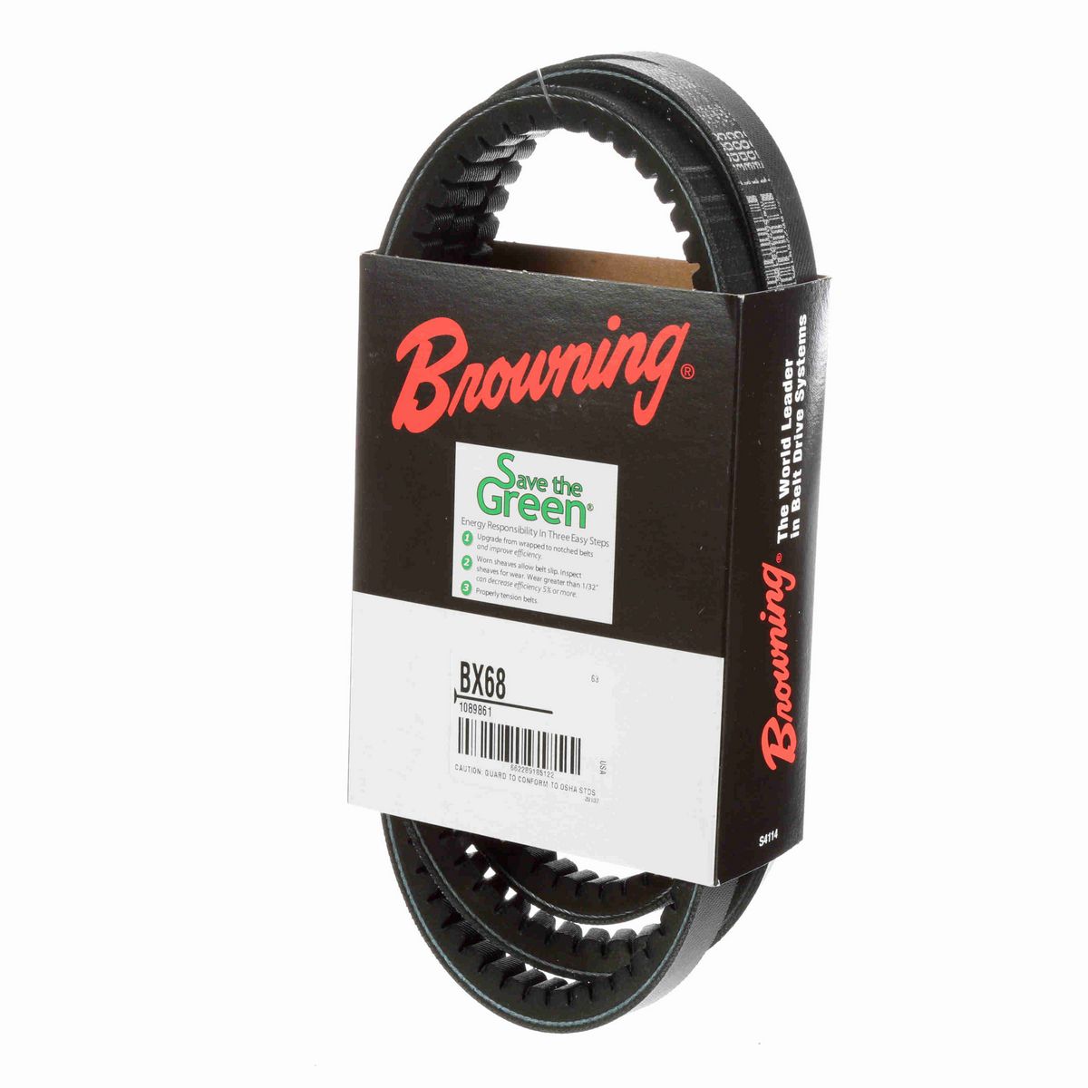 Browning EPDM Notched Belt 98% Efficient - BX68