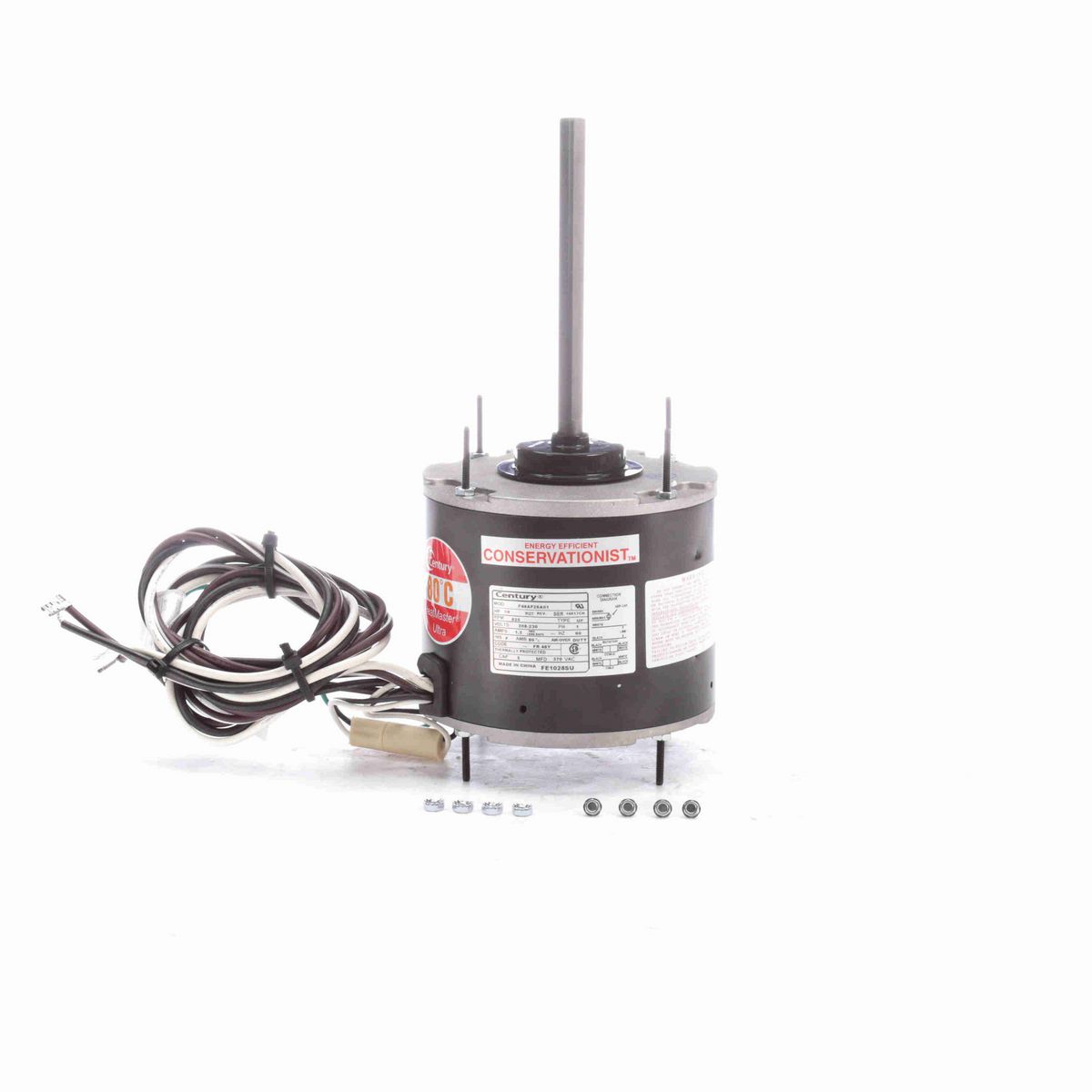 Century HEATMASTER® ULTRA Condenser Fan Motor, 1/4 HP, 1 Ph, 60 Hz, 230 V, 825 RPM, 1 Speed, 48 Frame, TEAO - FE1028SU