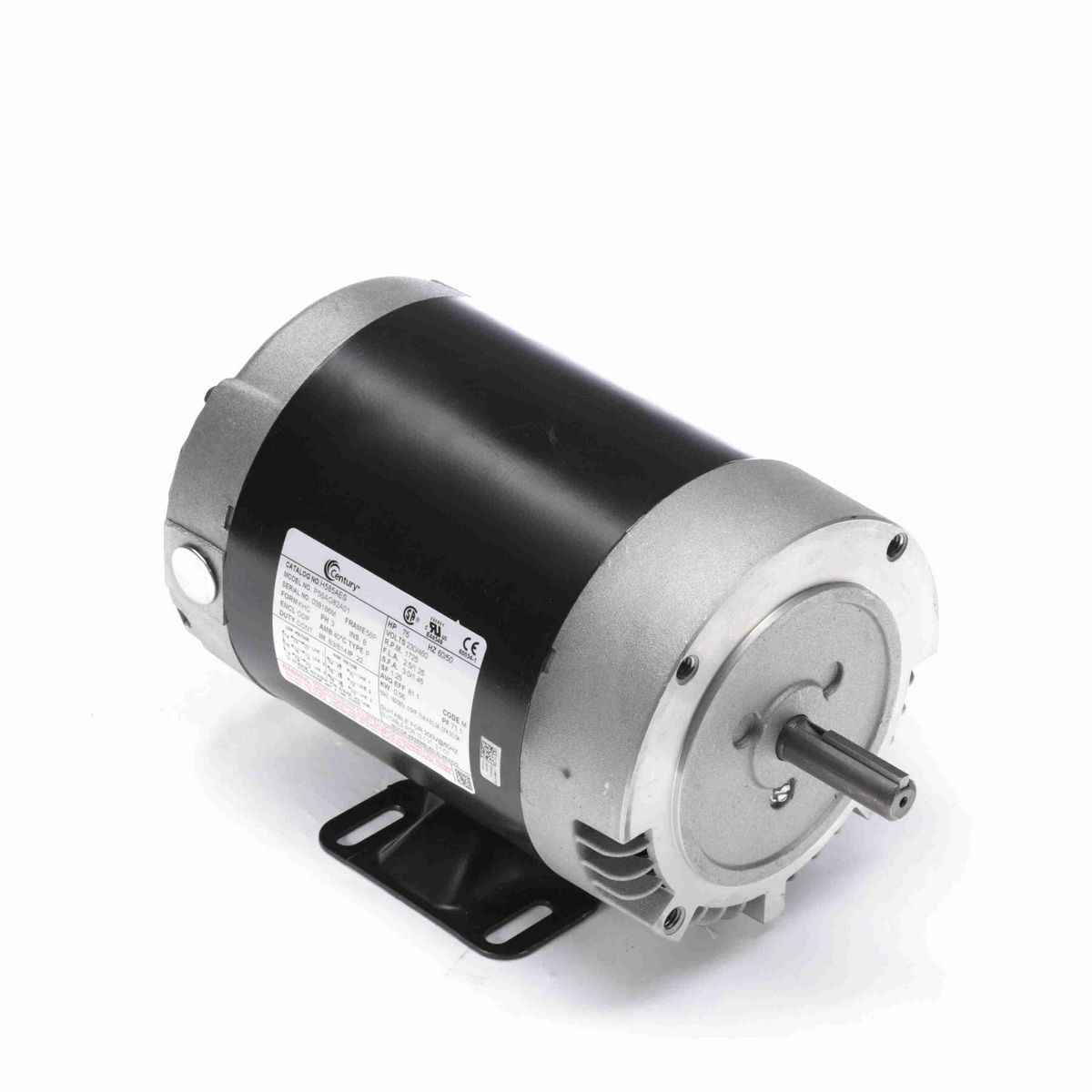 Century General Purpose Motor, .75 HP, 3 Ph, 60 Hz, 230/460 V, 1800 RPM, 56C Frame, ODP - H585AES