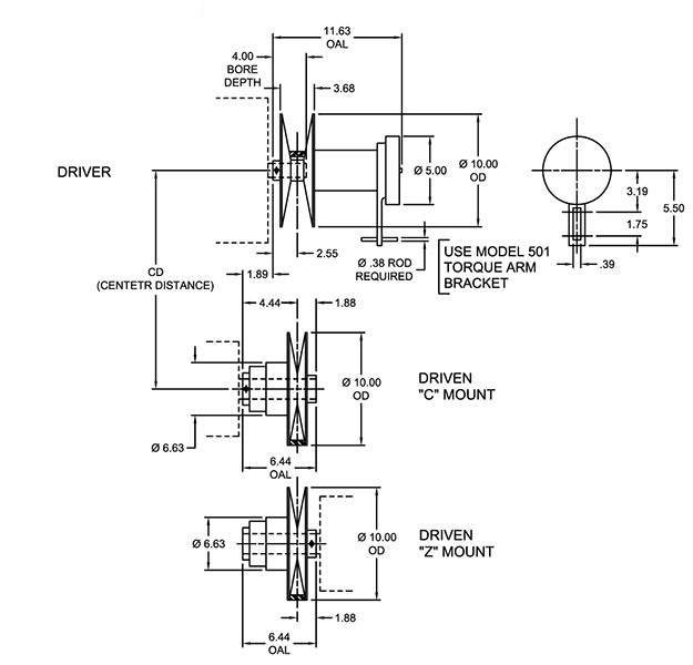 Model HM-7 Adjustable Driver Pulleys - Imperial Timken 68514421541