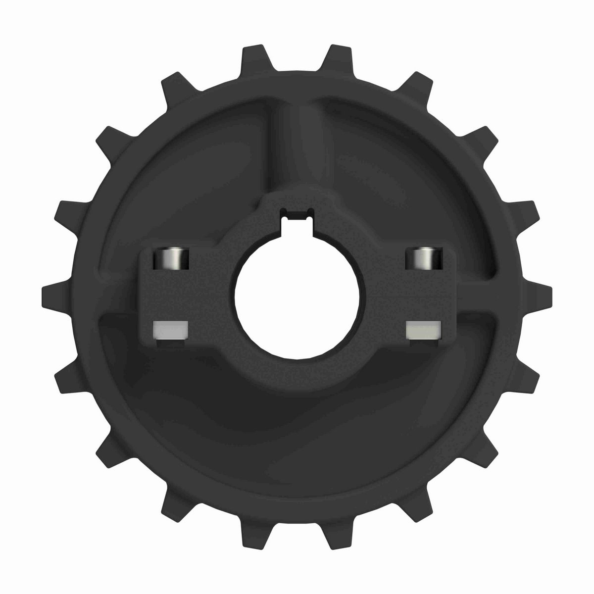 Rexnord 7700 Series Split Molded Nylon Sprocket with 18 Teeth and 40mm Round Shaft-Ready Bore with Keyway - 614-60-40
