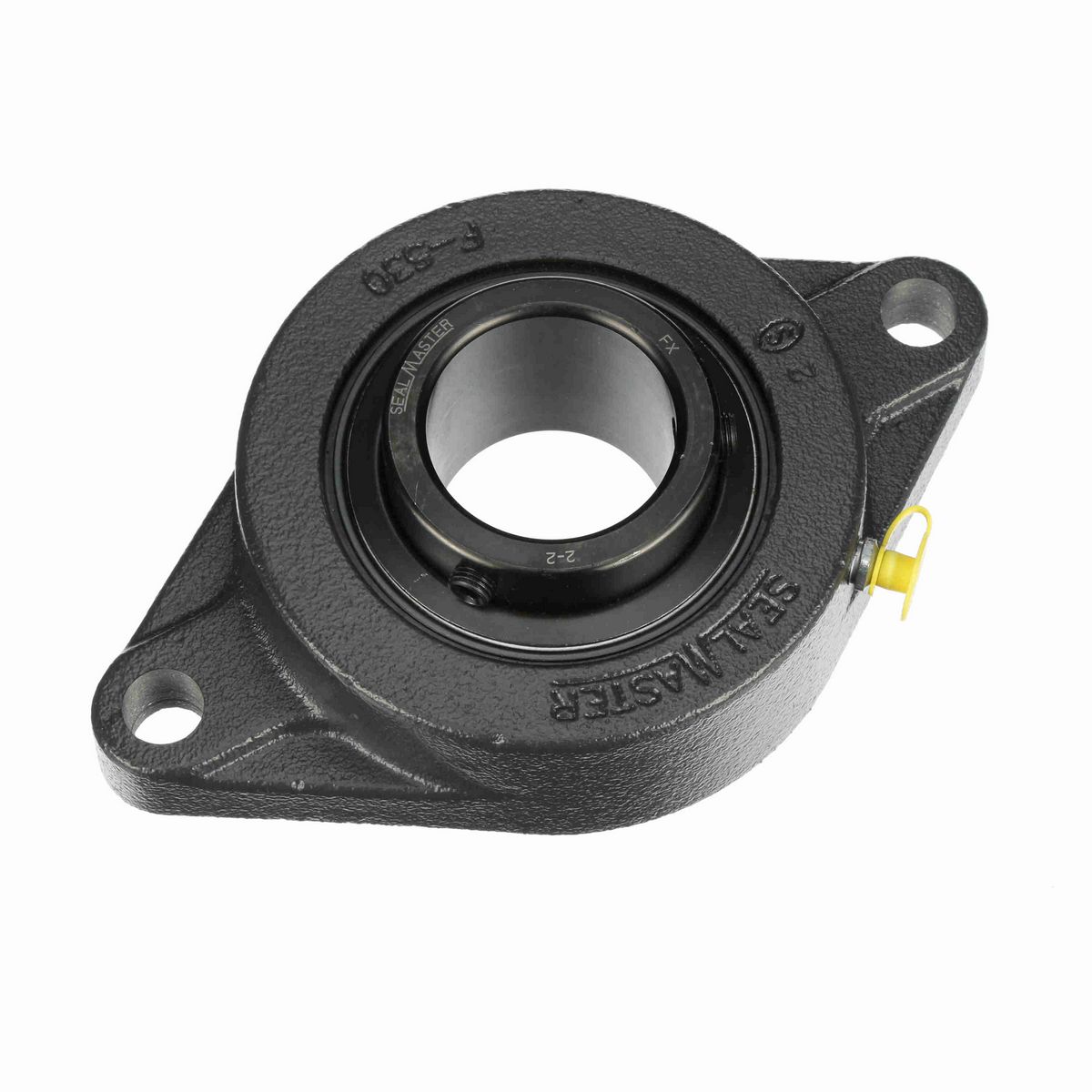 Sealmaster Mounted Cast Iron Two Bolt Flange Ball Bearing - 52100 Bearing Steel, Black Oxided - Setscrew Lock - SFT-32