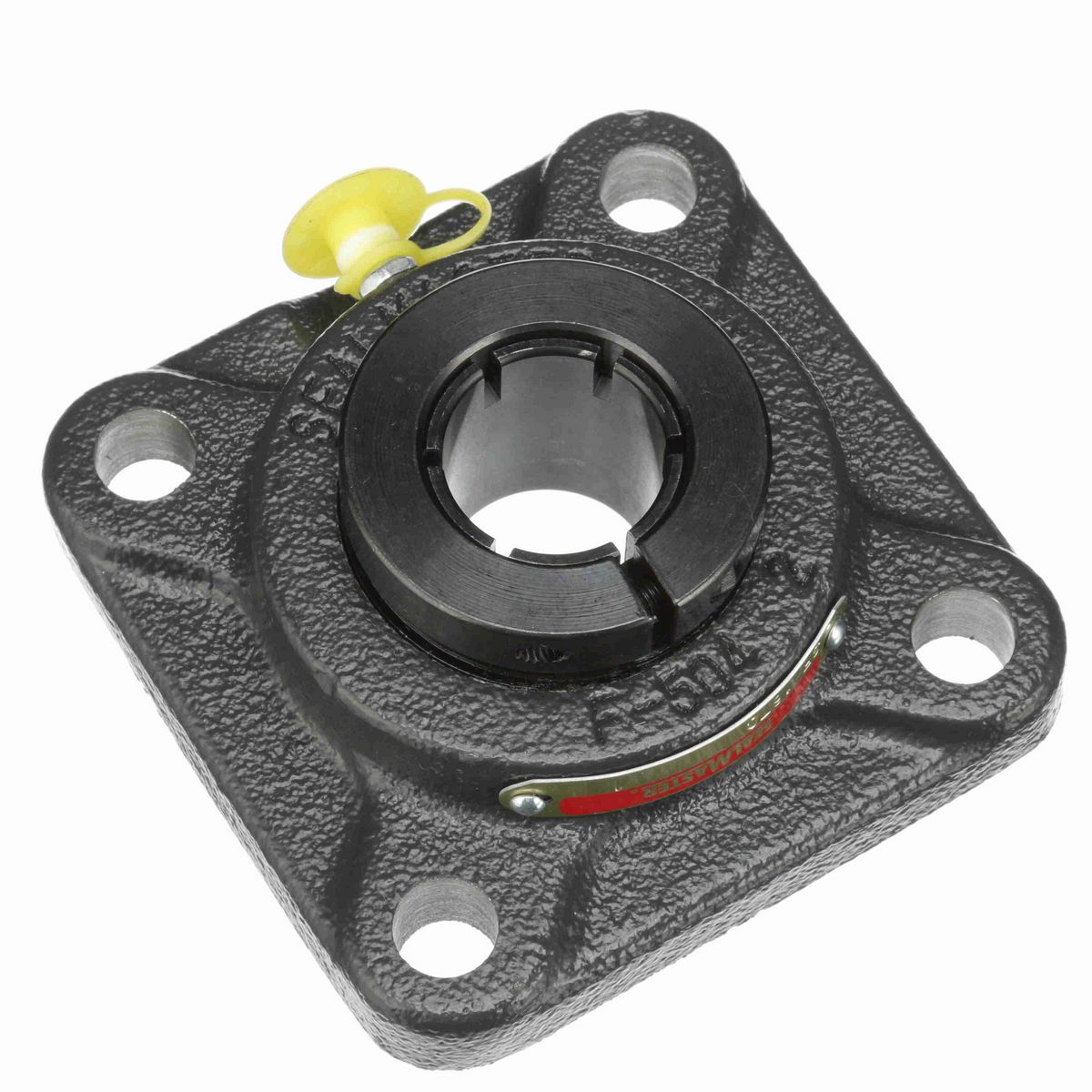 Sealmaster Mounted Cast Iron Four Bolt Flange Ball Bearing - 52100 Bearing Steel, Black Oxided - Concentric Lock - SF-16TC