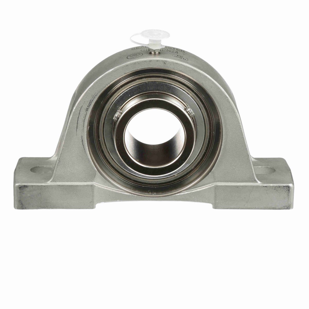 Sealmaster Mounted Stainless Steel Two Bolt Pillow Block Ball Bearing - 52100 Bearing Steel, Phosphorus Nickel Coated - Setscrew Lock - Corrosion Resistant - CRPS-PN24