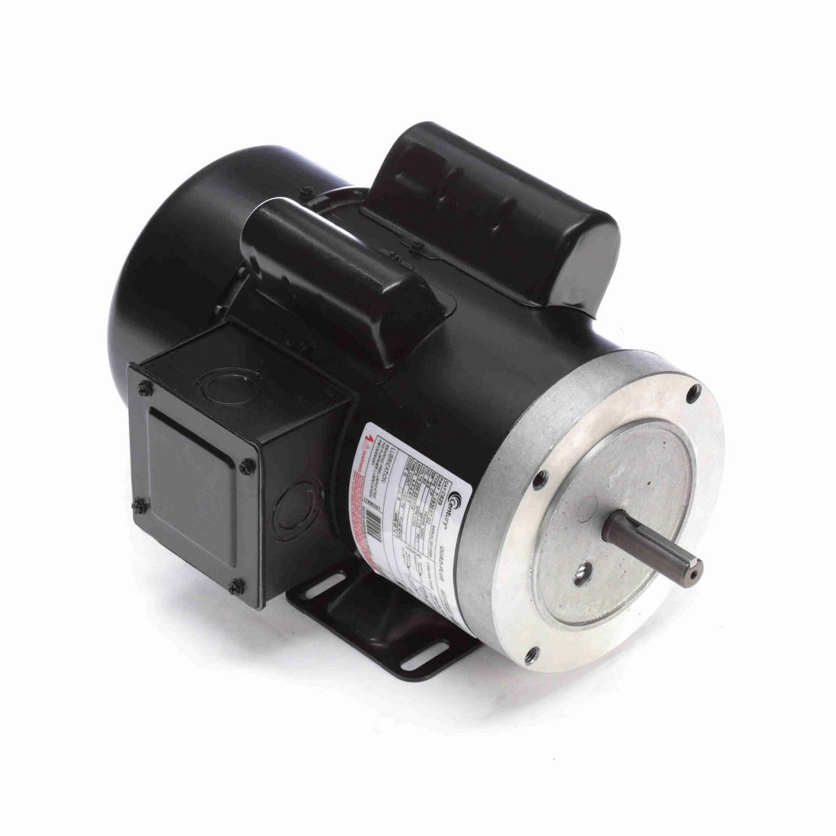 Century General Purpose Motor, 3/4 HP, 1 Ph, 60 Hz, 208-230/115 V, 1200 RPM, N56C Frame, TEFC - C829