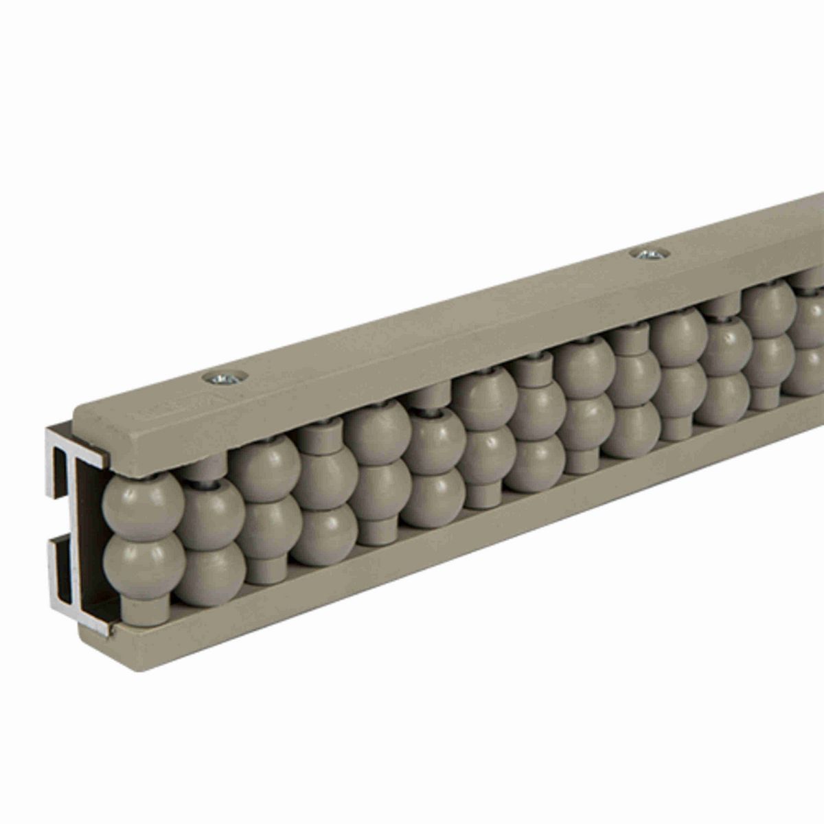 System Plast Beadwall: 1.13"W X 1.95"H X 96"L Gray Aluminum - VG-684BR-1.5-AB-08