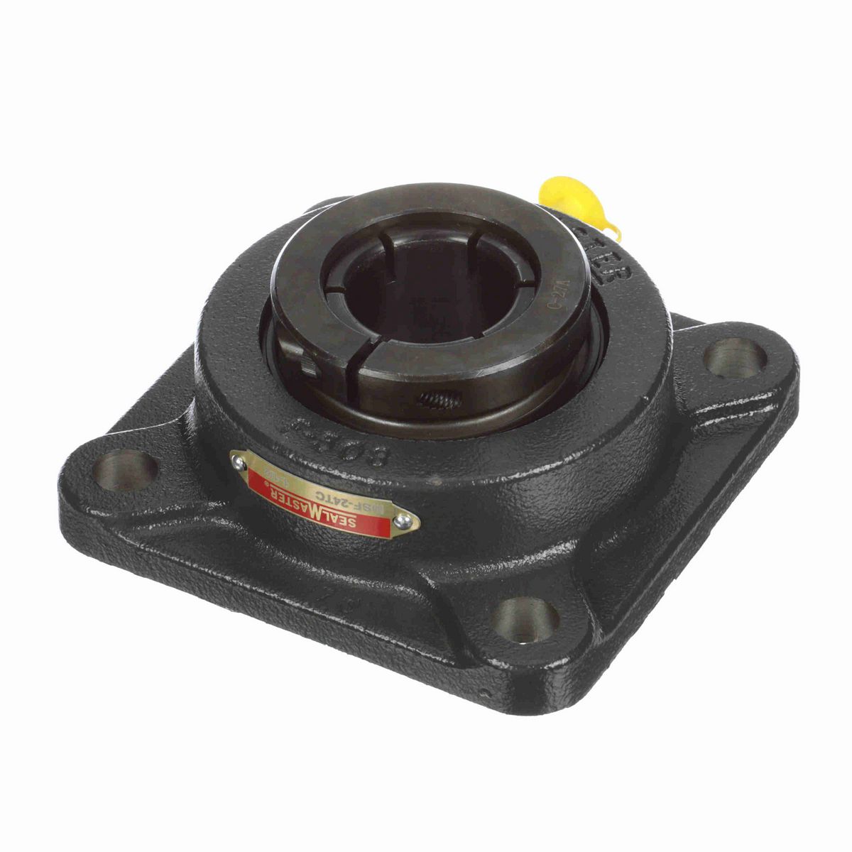 Sealmaster Mounted Cast Iron Four Bolt Flange Ball Bearing - 52100 Bearing Steel, Black Oxided - Concentric Lock - MSF-24TC