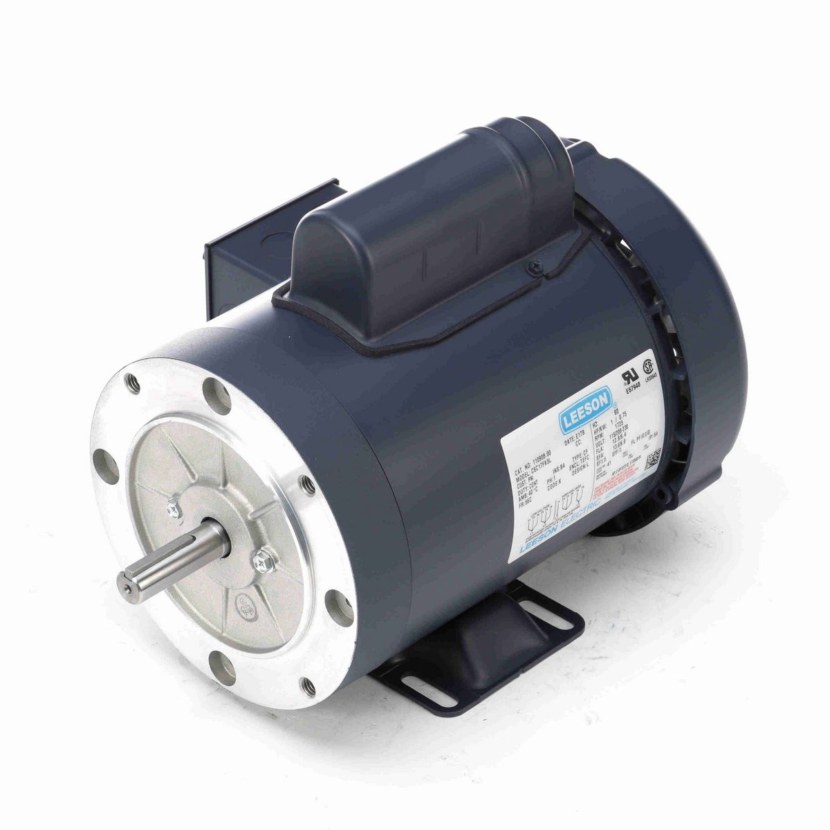 LEESON General Purpose Motor, 1 HP, 1 Ph, 60 Hz, 115/230 V, 1800 RPM, 56C Frame, TEFC - 110908.00