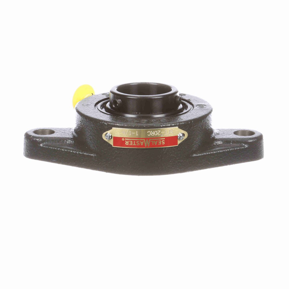 Sealmaster Mounted Cast Iron Two Bolt Flange Ball Bearing - 52100 Bearing Steel, Black Oxided - Setscrew Lock - SFT-20RC