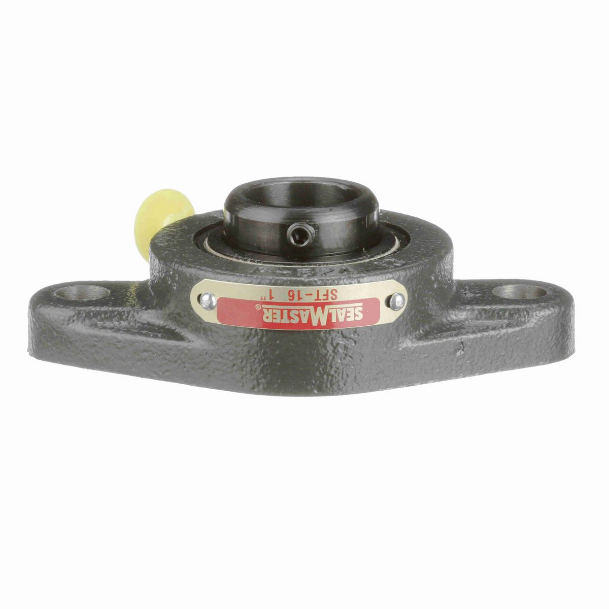 Sealmaster Mounted Cast Iron Two Bolt Flange Ball Bearing - 52100 Bearing Steel, Black Oxided - Setscrew Lock - SFT-16