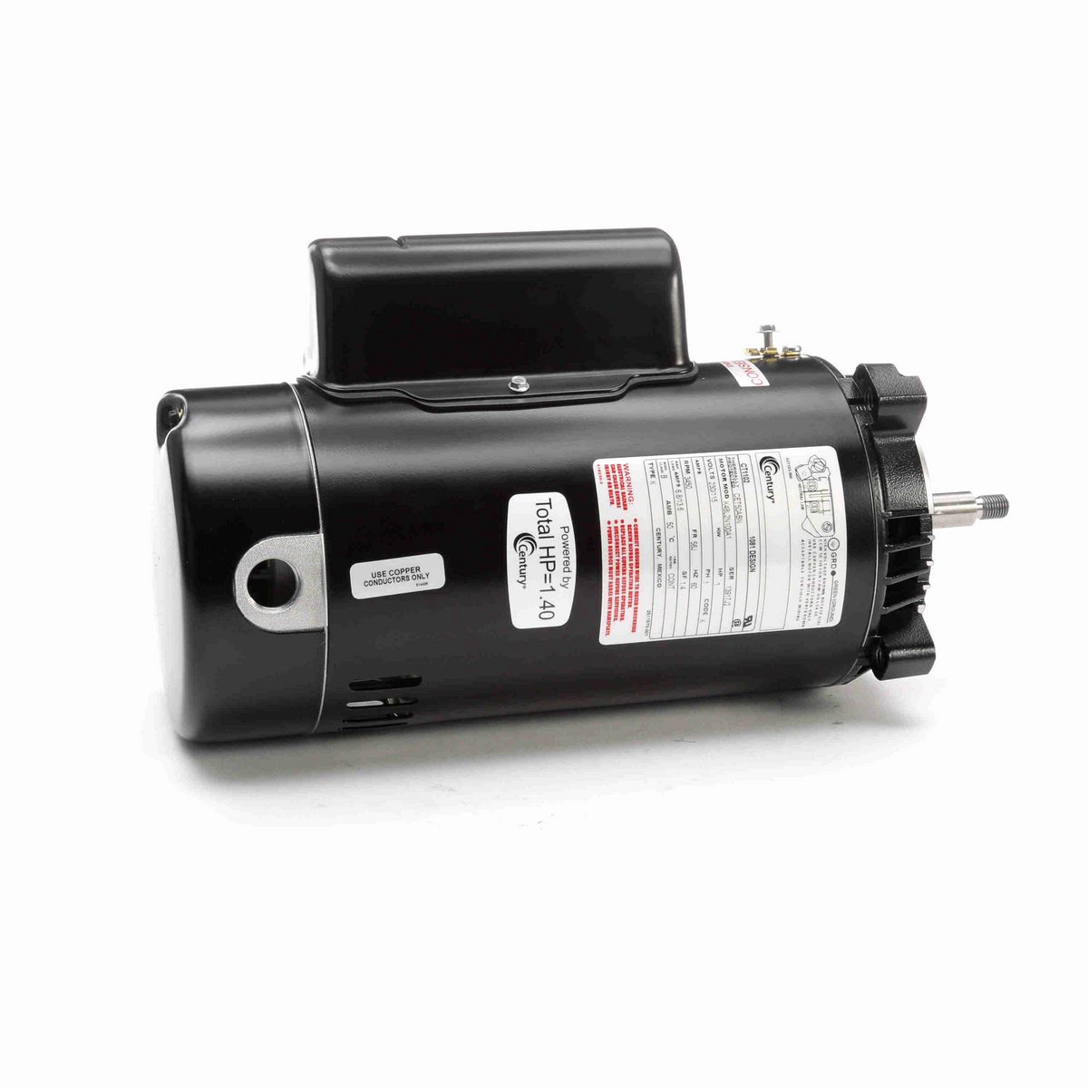 Century Pool Pump Motor, 1 HP, 1 Ph, 60 Hz, 230/115 V, 3600 RPM, 56J Frame, ODP - CT1102