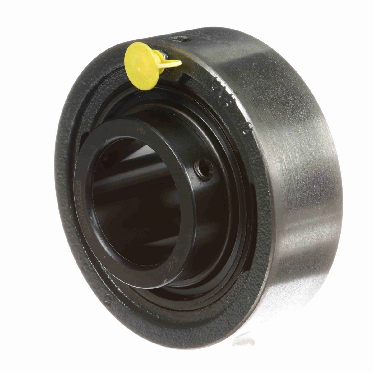Sealmaster Mounted Cast Iron Cylindrical Cartridge Ball Bearing - 52100 Bearing Steel, Black Oxided - Setscrew Lock - MSC-32C