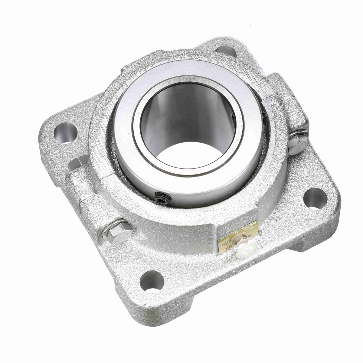 Sealmaster Mounted Flouropolymer Coated Cast Iron Four Bolt Flange Tapered Roller - 52100 Bearing Steel - Double Collar Mount Lock - Corrosion Resistant - RFB 203C CR