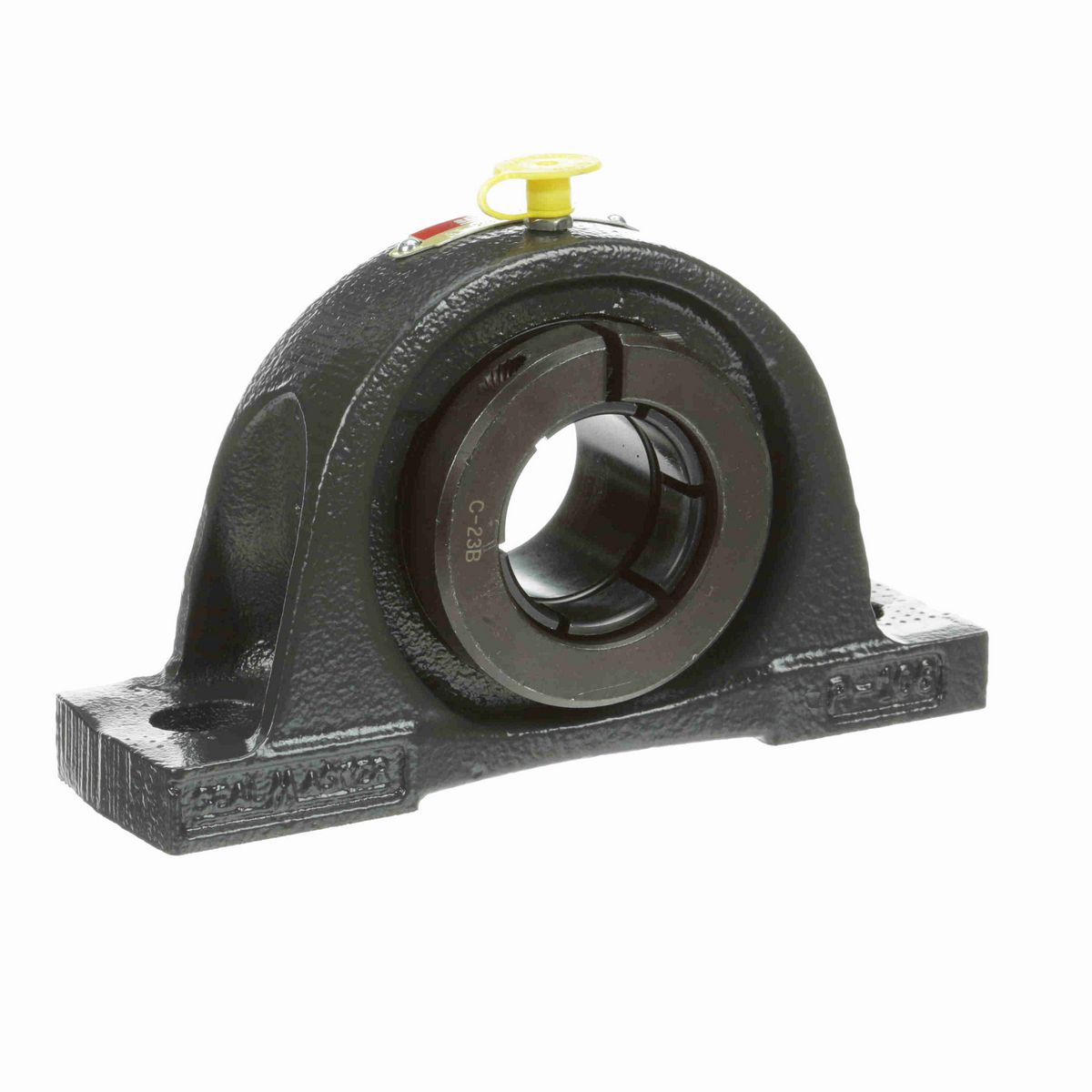 Sealmaster Mounted Cast Iron Two Bolt Pillow Block Ball Bearing - 52100 Bearing Steel, Black Oxided - Concentric Lock - NP-23T