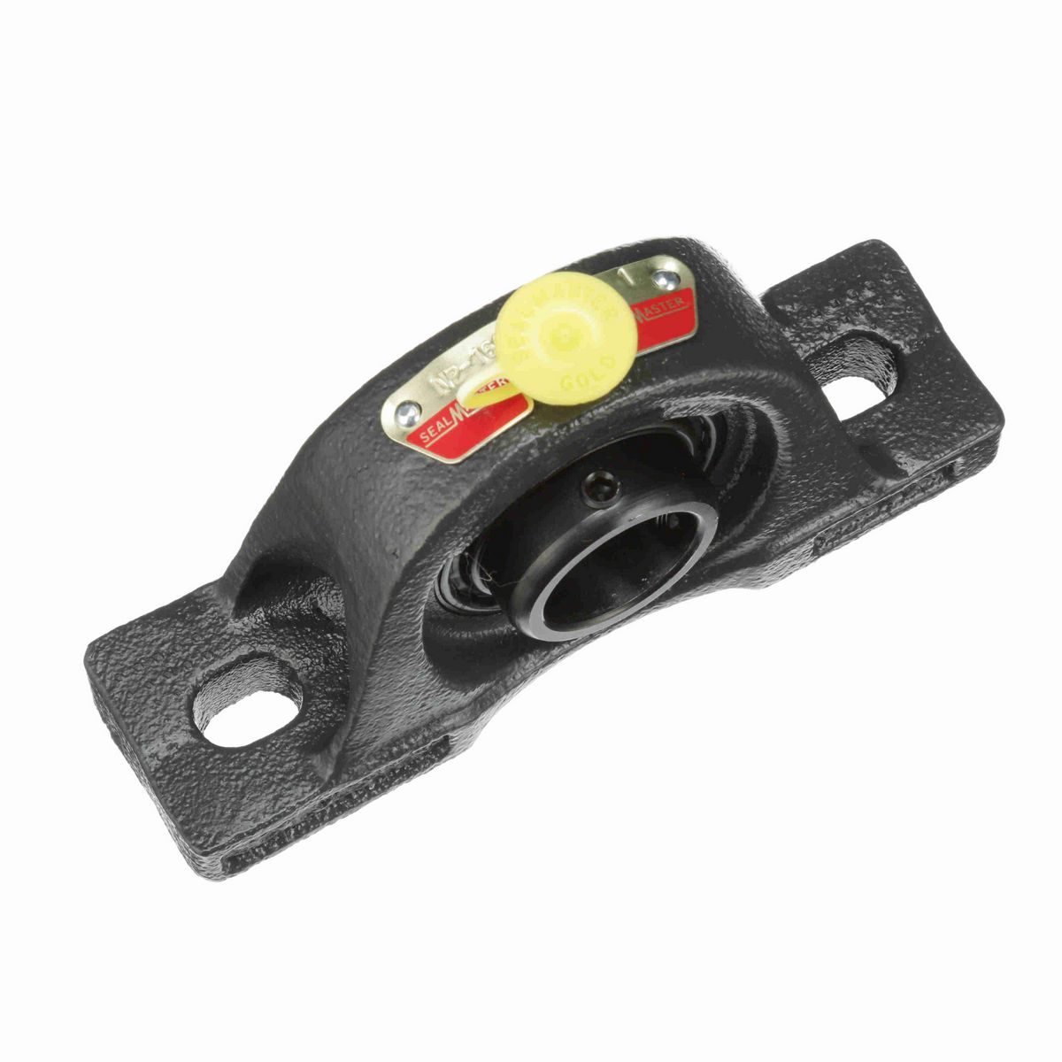 Sealmaster Mounted Cast Iron Two Bolt Pillow Block Ball Bearing - 52100 Bearing Steel, Black Oxided - Setscrew Lock - NP-16C