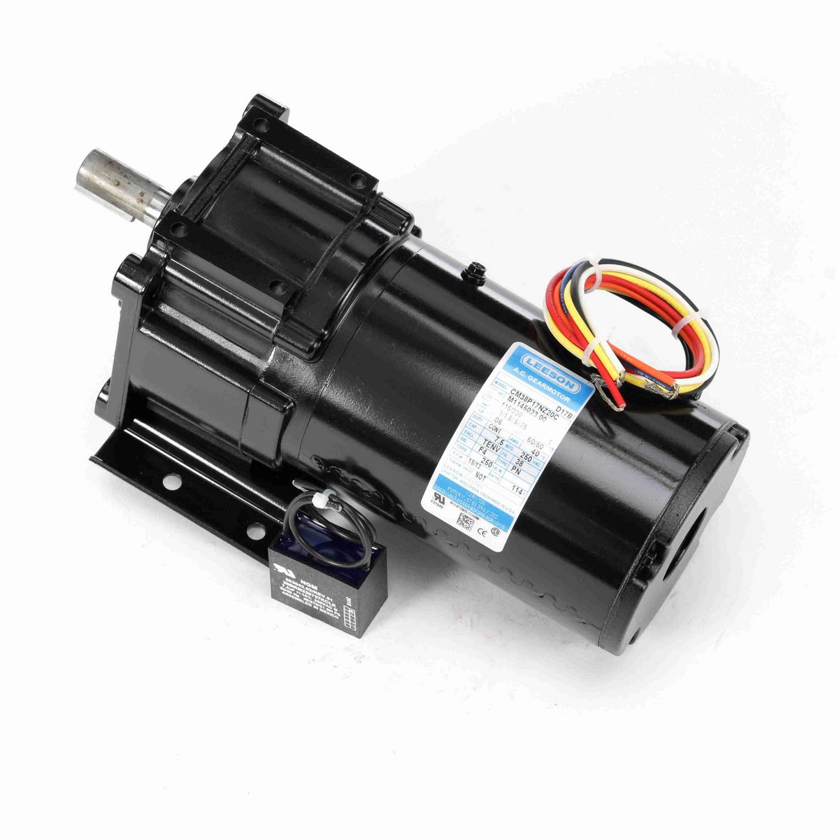 LEESON Parallel Shaft Gearmotor, 0.06 HP, 1 Ph, 60 Hz, 115 V, 15 RPM, 38 Frame, TENV - M1145023.00