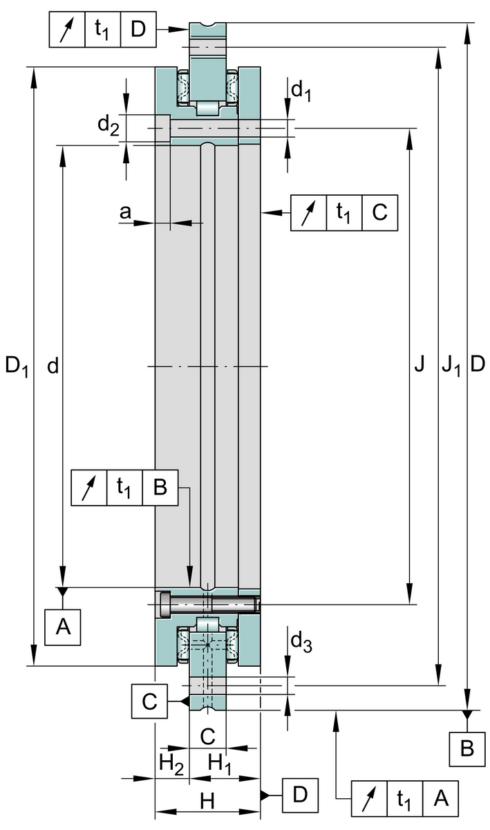 Упорно-радиальный роликоподшипник INA YRTC950-XL
