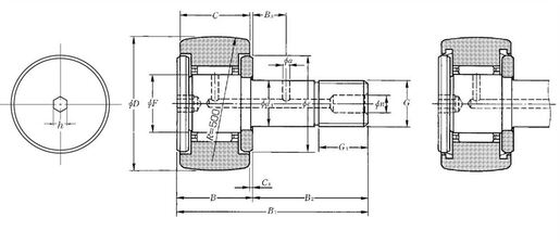 Cam follower with shaft NTN KR52LLH/3AS