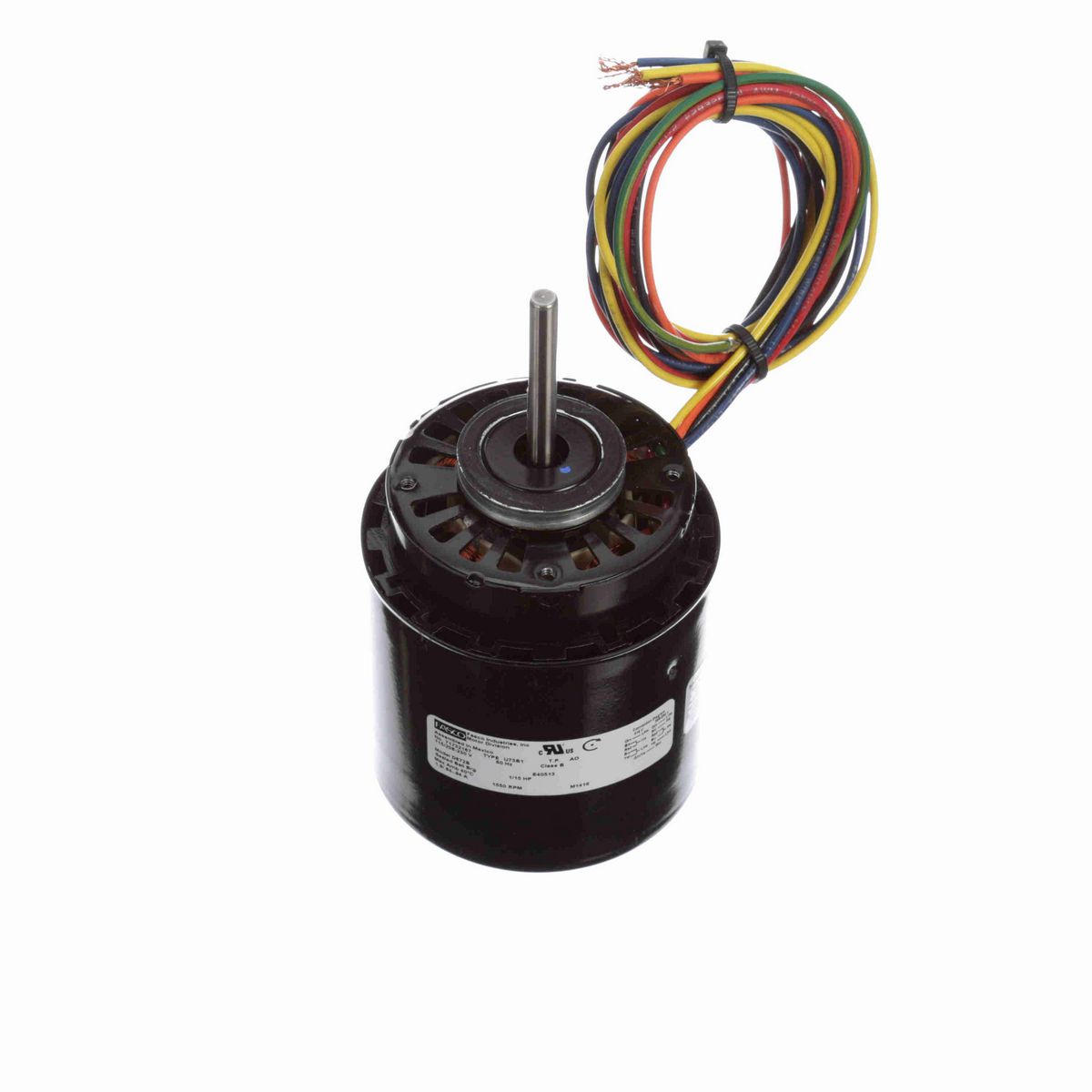 FASCO Refrigeration Motor, 1/15 HP, 1 Ph, 60 Hz, 115/208-230 V, 1550 RPM, 1 Speed, 3.3" Diameter, OAO - D672B