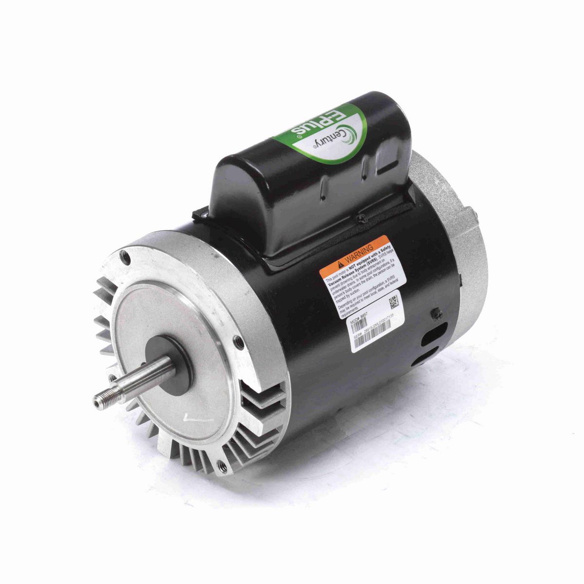 Century Pool Pump Motor, 1/2 HP, 1 Ph, 60 Hz, 208-230/115 V, 3600 RPM, S56J Frame, DP - B657