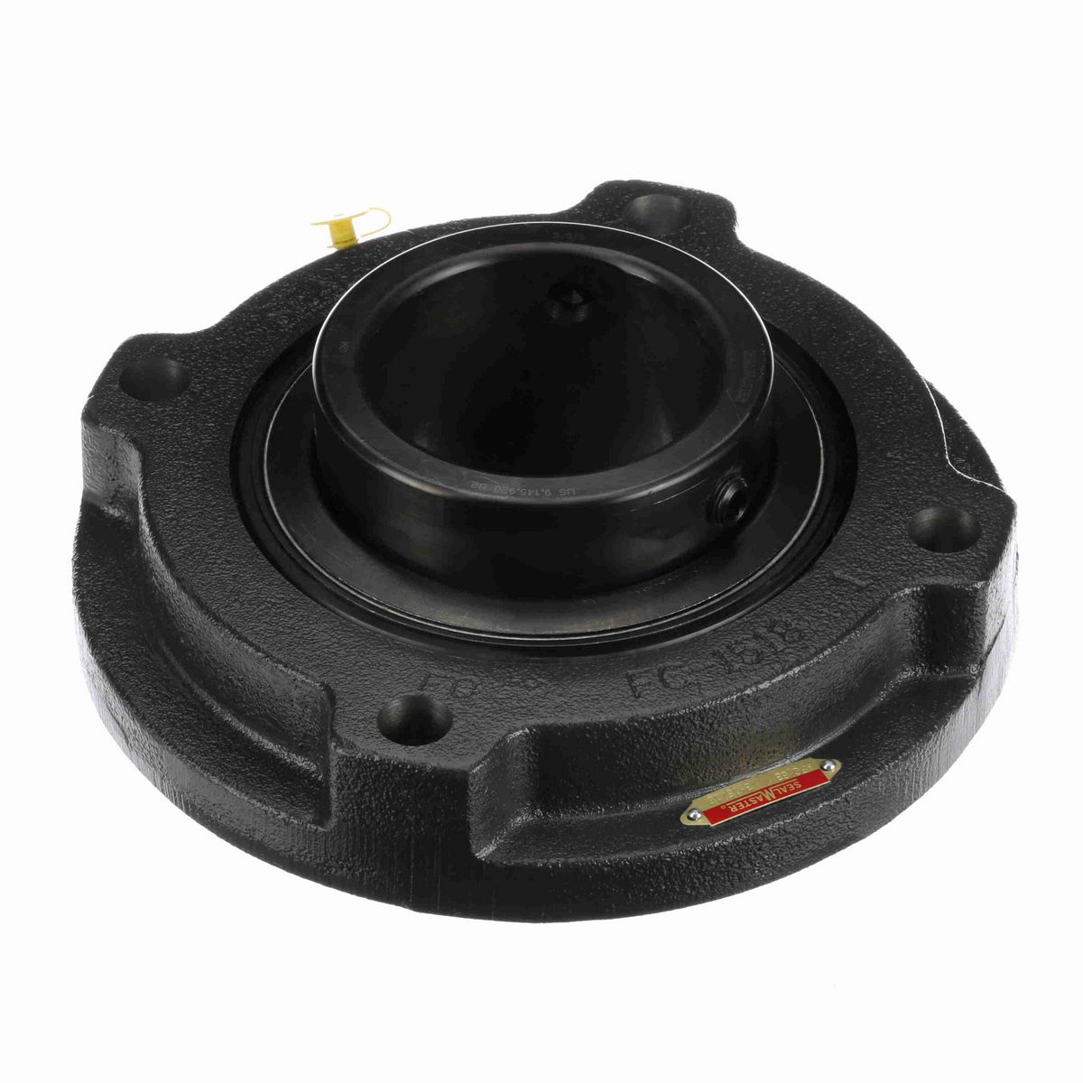 Sealmaster Mounted Cast Iron Flange Cartridge Ball Bearing - 52100 Bearing Steel, Black Oxided - Setscrew Lock - MFC-63