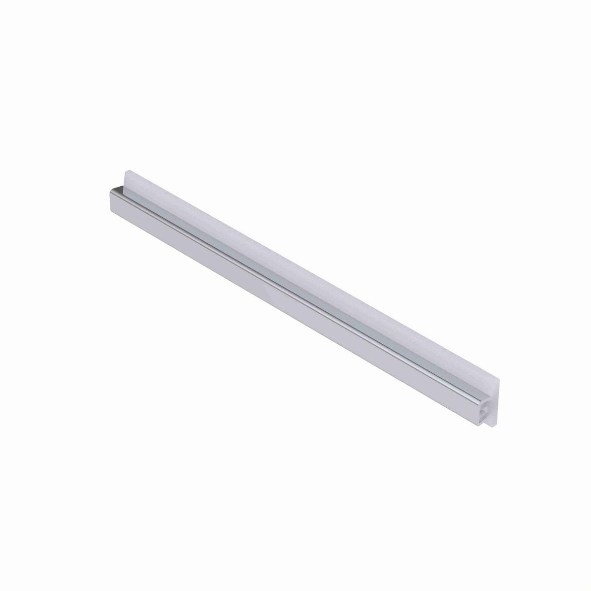 System Plast Wide Flat Guide Rail: 1.25"W X 0.69"H X 96"L White UHMW-PE - VG-SSWF-1.25-8