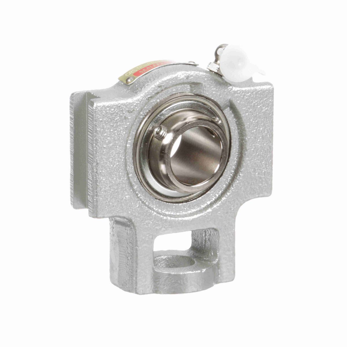 Sealmaster Mounted Flouropolymer Coated Cast Iron Wide Slot Take Up Ball Bearing - 52100 Bearing Steel, Phosphorus Nickel Coated - Setscrew Lock - Corrosion Resistant - CRSTF-PN16