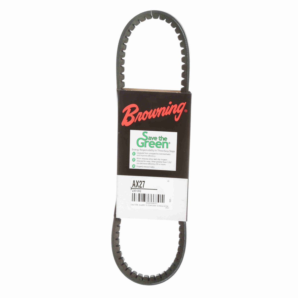 Browning EPDM Notched Belt 98% Efficient - AX27