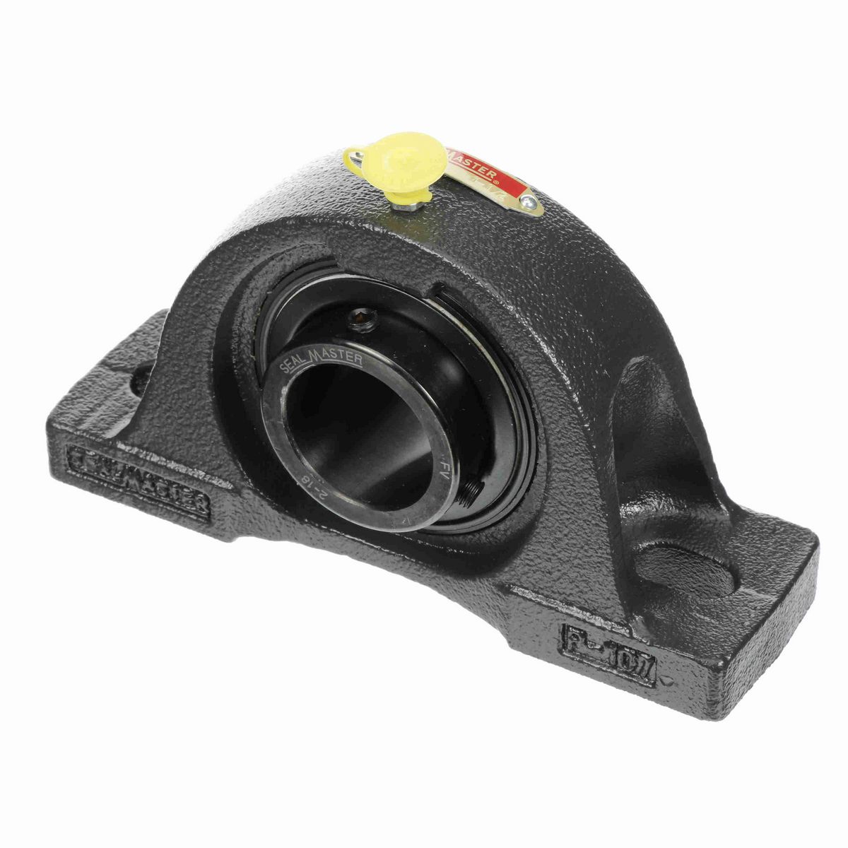 Sealmaster Mounted Cast Iron Two Bolt Pillow Block Ball Bearing - 52100 Bearing Steel, Black Oxided - Setscrew Lock - NP-24
