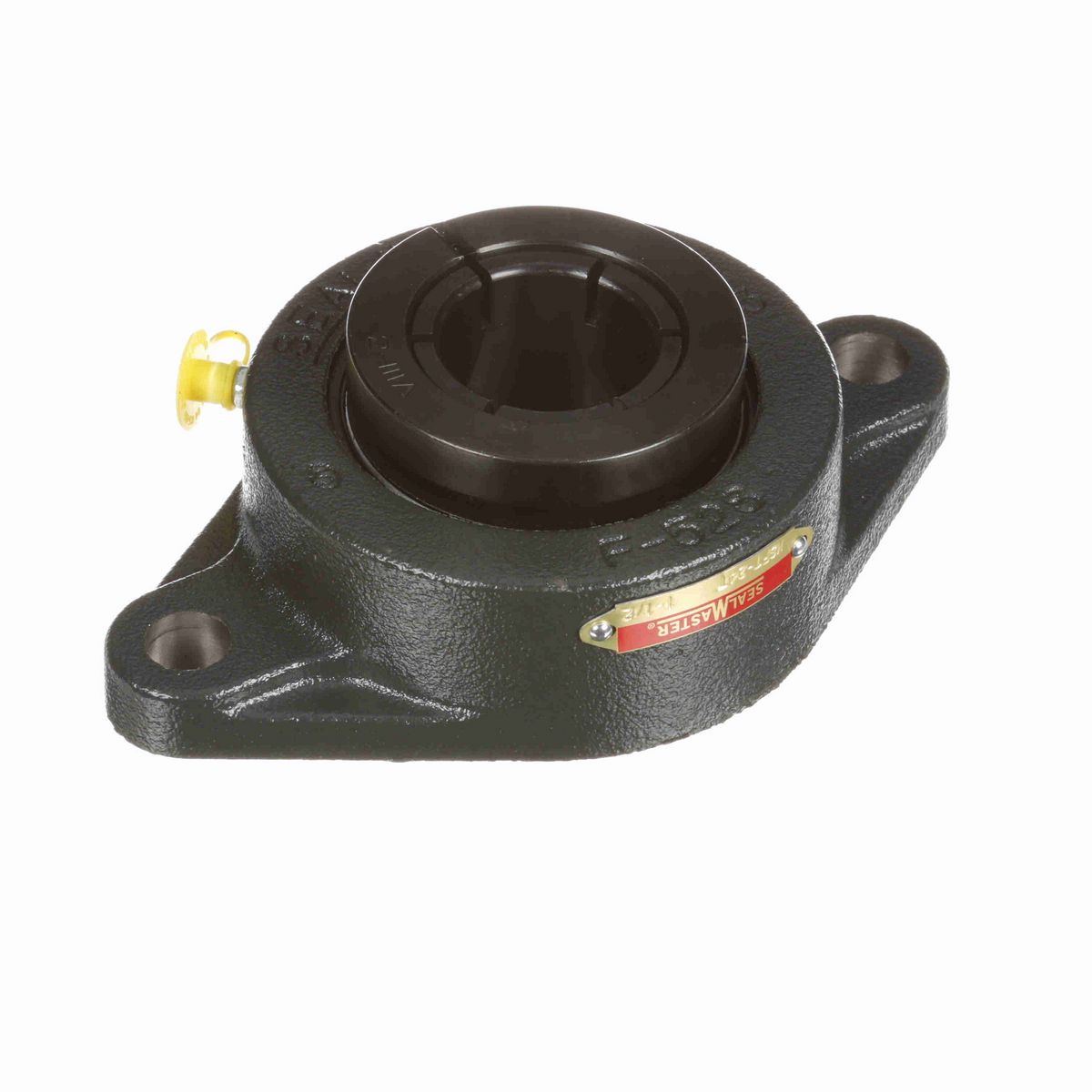 Sealmaster Mounted Cast Iron Two Bolt Flange Ball Bearing - 52100 Bearing Steel, Black Oxided - Concentric Lock - MSFT-24T