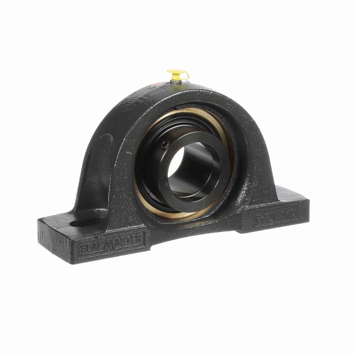 Sealmaster Mounted Cast Iron Two Bolt Pillow Block Ball Bearing - 52100 Bearing Steel, Black Oxided - Eccentric Lock - ETXP-39