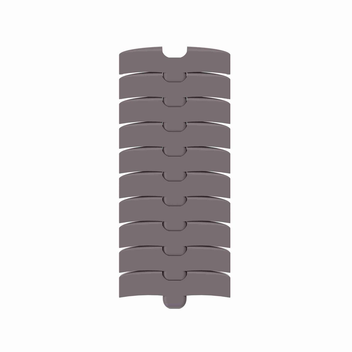 Rexnord 1055 FTM Side-flexing Solid Top, Material: Brown High Performance, Width: 4.5in, Pitch: 1in - 749.43.421