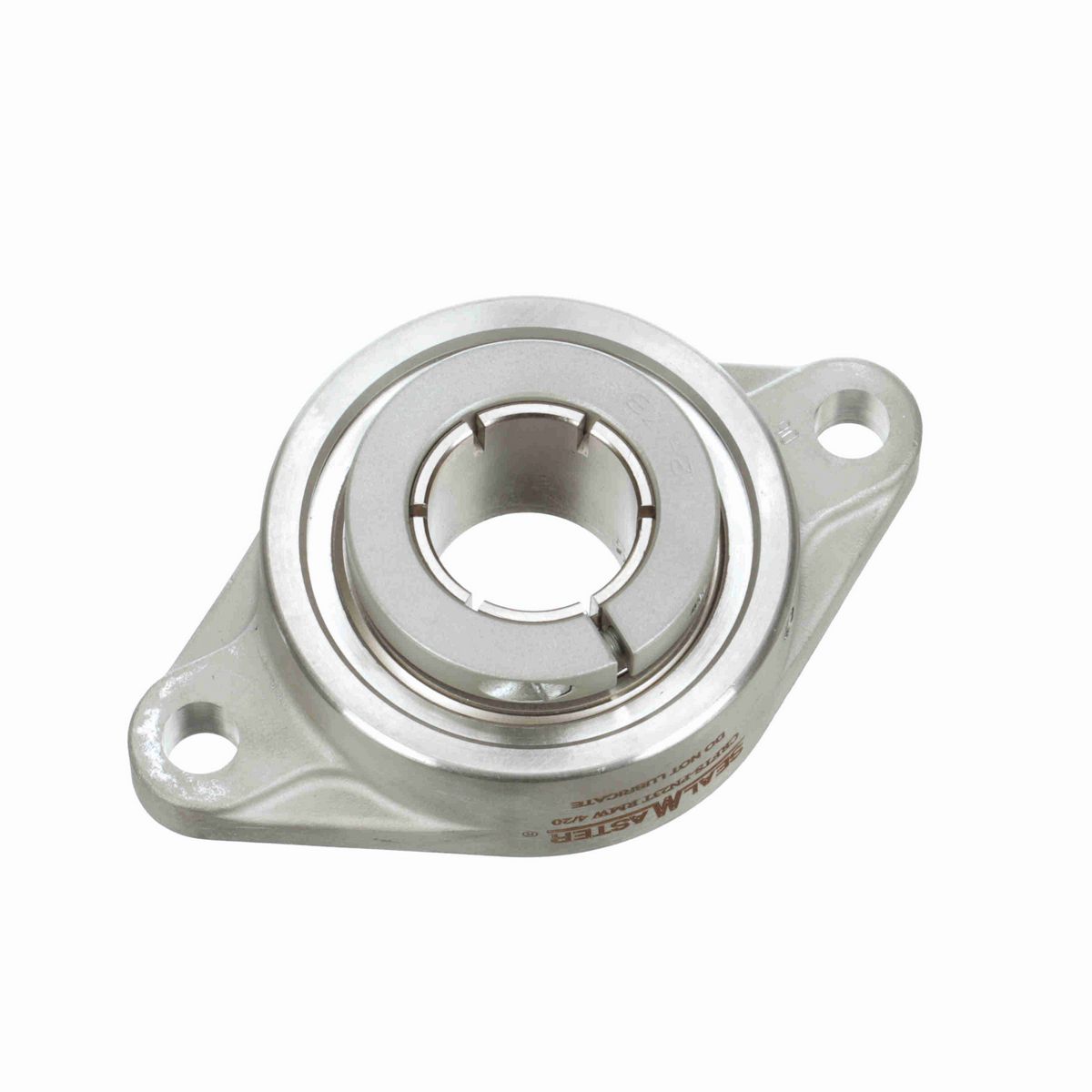 Sealmaster Mounted Stainless Steel Two Bolt Flange Ball Bearing - 52100 Bearing Steel, Phosphorus Nickel Coated - Concentric Lock - Corrosion Resistant - Reduced Maintenance - Lubed for Life - CRFTS-PN23T RMW