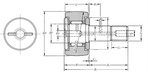 Cam follower with shaft NTN KR80