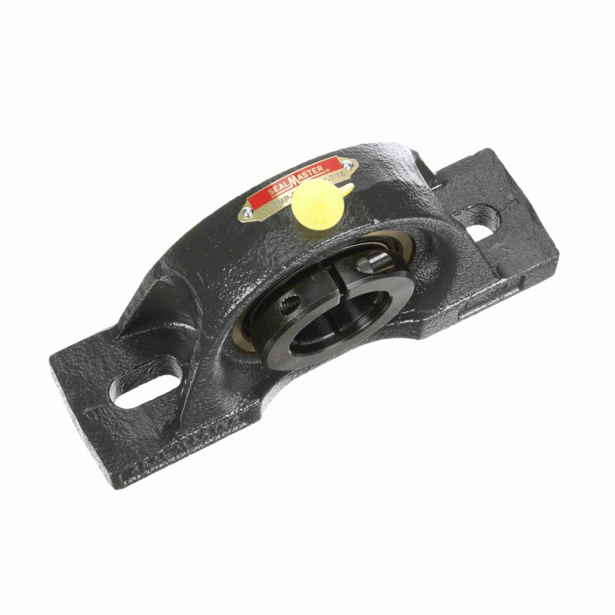 Sealmaster Mounted Cast Iron Two Bolt Pillow Block Ball Bearing - 52100 Bearing Steel, Black Oxided - Concentric Lock - EMP-23T